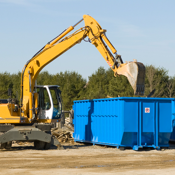 what size residential dumpster rentals are available in Nimitz WV